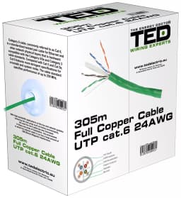 Cablu UTP cat6 cupru integral 0.5 24AWG culoare verde TED Wire Expert 2