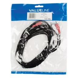 Cablu audio stereo RCA 5m 2x RCA tata - 2x RCA tata negru Valueline 2