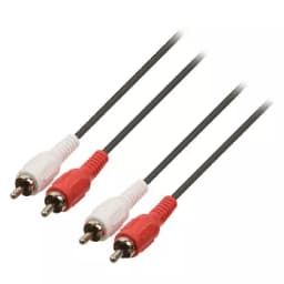Cablu audio stereo RCA 5m 2x RCA tata - 2x RCA tata negru Valueline 1