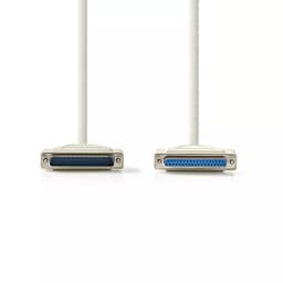 Cablu serial 25pini D-Sub tata - D-Sub 25pini mama 3m crem Nedis 2