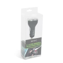 Incarcator auto negru 3.1A USB x2 bricheta cu voltmetru MNC 3
