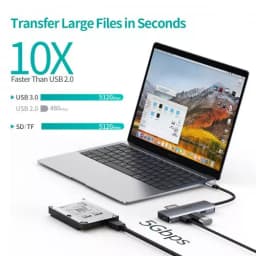 HUB USB Type C - 1x HDMI 3x USB 3.0 SD PD 100W Choetech M19 gri 3