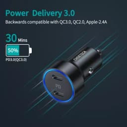 Incarcator auto 2x USB Type C PD 3.0 36W Choetech C0054 3