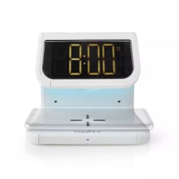 Ceas cu alarma Nedis incarcator wireless Qi lumina multicolora alb 1