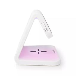 Ceas cu alarma Nedis incarcator wireless Qi lumina multicolora alb 7