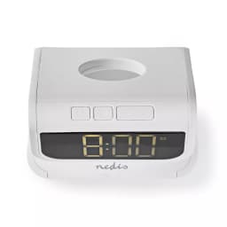 Ceas cu alarma Nedis incarcator wireless Qi lumina multicolora alb 10