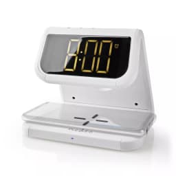 Ceas cu alarma Nedis incarcator wireless Qi lumina multicolora alb 11