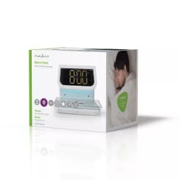Ceas cu alarma Nedis incarcator wireless Qi lumina multicolora alb 17