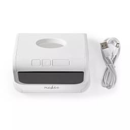 Ceas cu alarma Nedis incarcator wireless Qi lumina multicolora alb 14