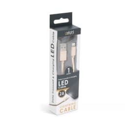 Cablu date incarcare iPhone lightning lumina LED 1m Delight auriu 4