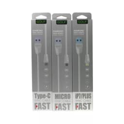 Cablu de incarcare USB Golf Diamond 2IN1 27I iPhone MICRO USB Alb 3