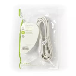 Cablu coaxial tata cotit - coaxial mama cotit 3m alb Nedis 3