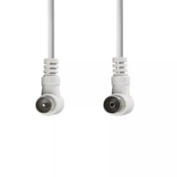Cablu coaxial tata cotit - coaxial mama cotit 3m alb Nedis 2
