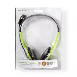Casti PC On-Ear Nedis 2x3.5 mm 2m verde cu microfon 3
