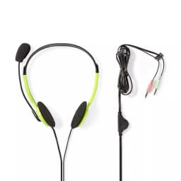 Casti PC On-Ear Nedis 2x3.5 mm 2m verde cu microfon 1