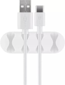 Cleme pentru gestionarea cablurilor cu 4 sloturi Goobay set 2buc alb 3