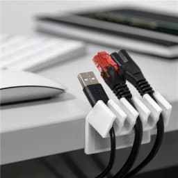 Cleme pentru gestionarea cablurilor cu 5 sloturi Goobay set 2buc alb 6