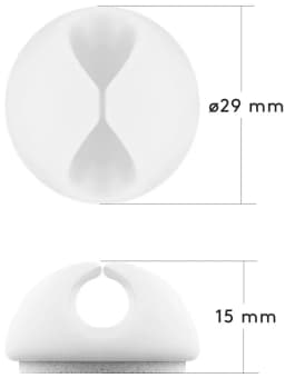 Cleme pentru gestionarea cablurilor Goobay set 5buc alb 9