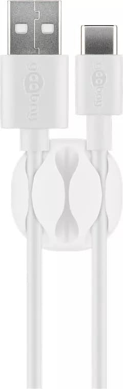 Cleme pentru gestionarea cablurilor Goobay set 5buc alb 15