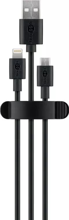Cleme pentru gestionarea cablurilor 3 sloturi Goobay set 3buc negru 2