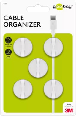 Set organizator cabluri 5 buc alb Goobay 1