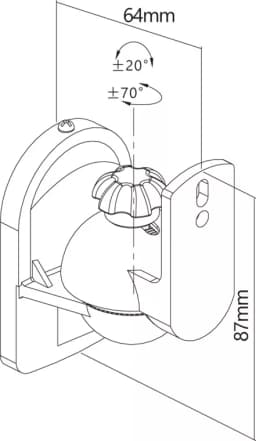 Suporti difuzoare universal 2buc Goobay pe perete regblabil 3.5kg alb 6