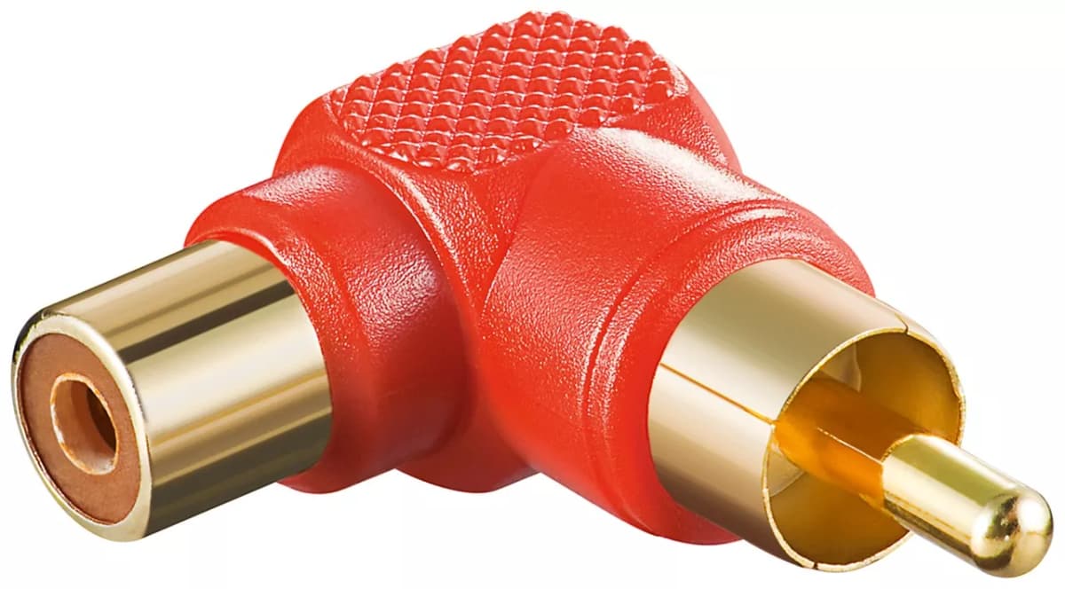 Adaptor RCA tata 90 grade - RCA mama contacte aurite Goobay