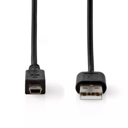 Cablu USB 2.0 A tata - Mini USB 5-Pin tata 3m negru Nedis 2
