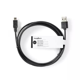 Cablu USB 2.0 A tata - Mini USB 5-Pin tata 3m negru Nedis 3