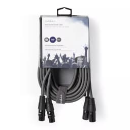 Cablu XLR Nedis XLR 2x 3-Pin tata - 2x XLR 3-Pin mama 5m gri 3