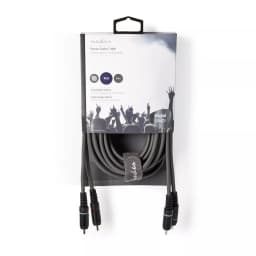 Cablu audio stereo 2x RCA tata - 2x RCA tata 5m gri Nedis 3
