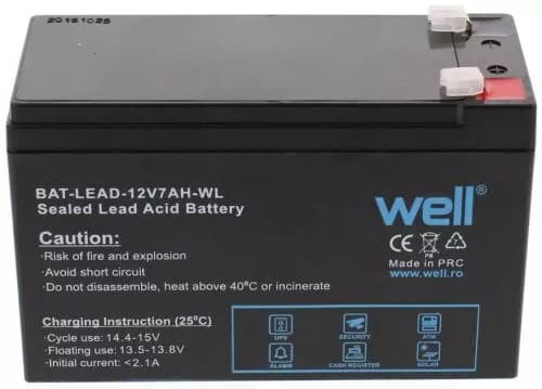 Acumulator Plumb Acid Well 12V 7Ah terminal F1 (4.8mm) 151x65x95mm