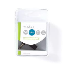 Adaptor audio stereo Jack 3.5 mm tata - 3.5 mm mama cotit 90 4 poli Nedis 2