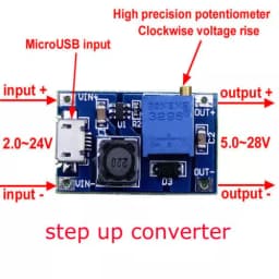 Modul DC-DC BOOST de 2A Intrare 2-24V Iesire pana la 28V 3