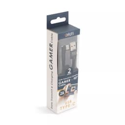 Cablu de date USB - USB Type C Gamer executie 90 negru 2m 2A Delight 3