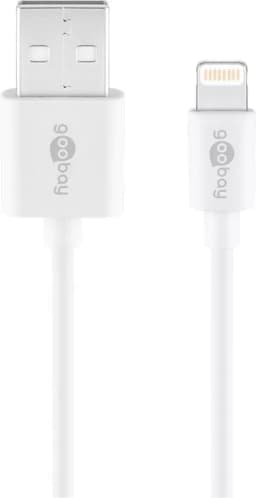 Incarcator dual Apple Lightning USB 2.4A 12W 1m alb Goobay 4