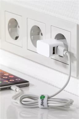 Incarcator dual Apple Lightning USB 2.4A 12W 1m alb Goobay 2