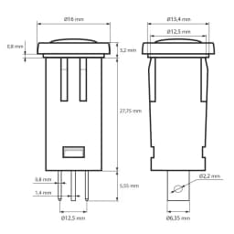 Lumina semnal 230V lumina rosie LED 39x12 mm terminal 6.3mm 07920PI 2