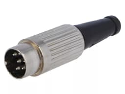 Mufa DIN tata 6 pini 240 drept pe cablu lipire 34V DELTRON 610-0600 2