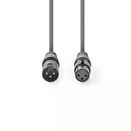 Cablu audio XLR 3-Pini tata - XLR 3-Pini mama Balansat 0.5m GrI NEDIS 2