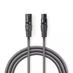 Cablu audio XLR 3-Pini tata - XLR 3-Pini mama Balansat 0.5m GrI NEDIS 1