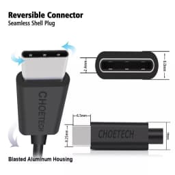 Cablu USB-A - USB TYPE C 3m 2.4A negru Choetech AC0004 3