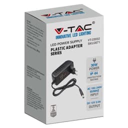 Alimentator 30W 12V 2.5A 2.1x5.5 mm IP44 V-TAC 2