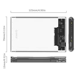 Rack HDD Orico 2139C3 USB 3.1 Gen1 2.5" transparent 3