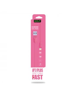 Cablu USB Ligtning iPhone Golf Diamond Sync 1m 2A Cablu roz GC-27i 2