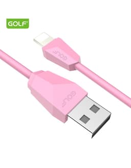 Cablu USB Ligtning iPhone Golf Diamond Sync 1m 2A Cablu roz GC-27i 1