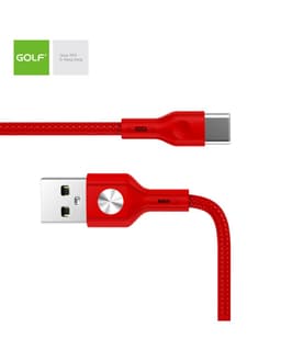 Cablu USB la USB Type C Golf CD Leather 3A rosu 1m GC-60t 2