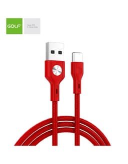 Cablu USB la USB Type C Golf CD Leather 3A rosu 1m GC-60t 1
