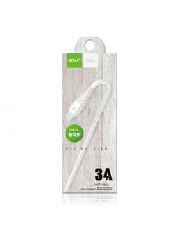 Cablu USB la micro USB Golf Flying Fish Fast Cable 3A alb 1m GC-64m 2