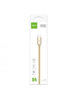 Cablu USB la micro USB 1m Golf Data Sync Quick Charge 5A auriu GC-76m 3